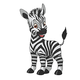 斑马动物设计矢量图
