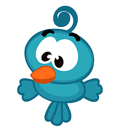 卡通可爱蓝色的小鸟设计