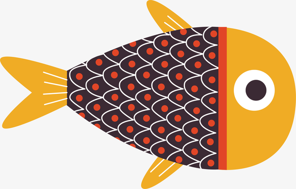 可爱卡通观赏大头鱼矢量素材