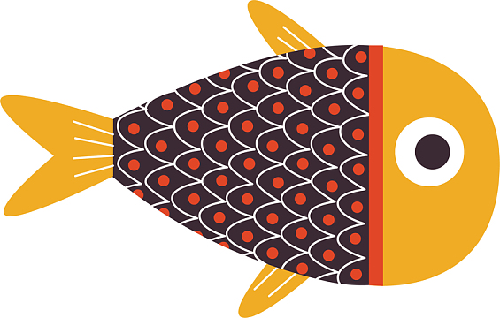 可爱卡通观赏大头鱼矢量素材