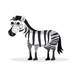 卡通斑马矢量图下载