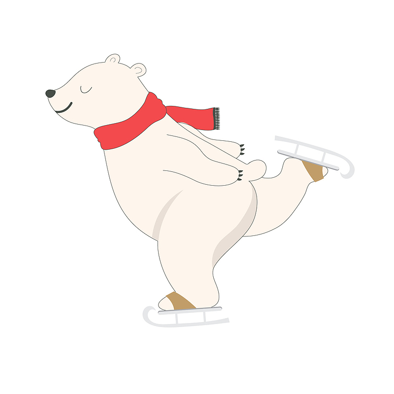 一只正在溜冰的北极熊