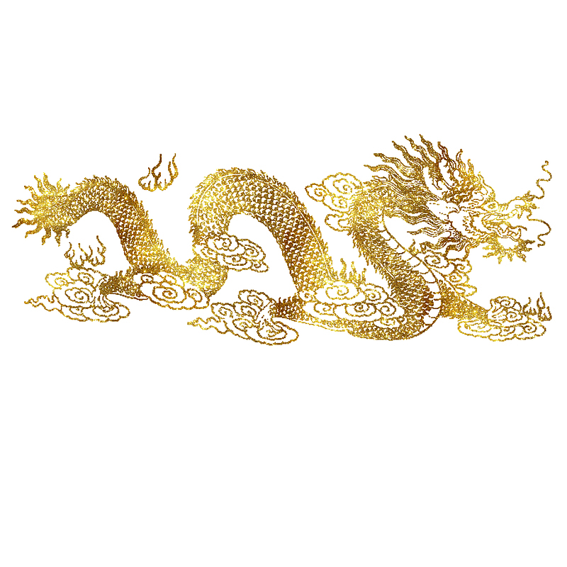 中国传统神话金色龙免抠图