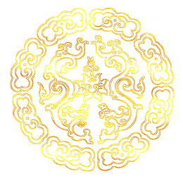 中国风传统烫金花纹免抠图