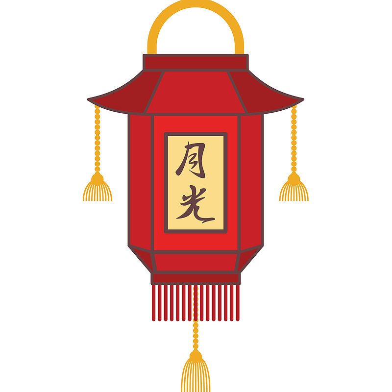 中国传统灯笼矢量插画