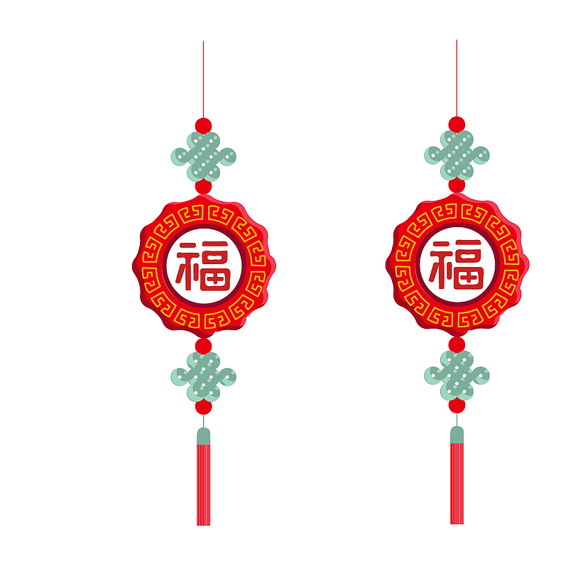 新年卡通中国风福字挂饰