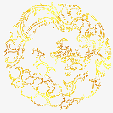 中国传统图案浮雕花烫金花纹免抠