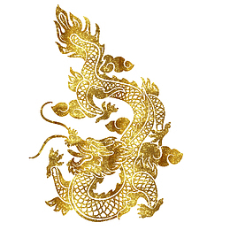 中国传统神话金色龙免抠图