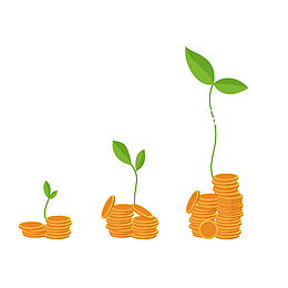 金币理财成长走势创意图