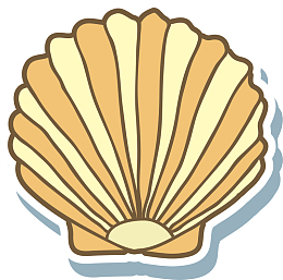 黄色卡通扁平贝壳