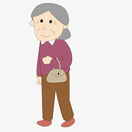 pngpng卡通烦恼老太人物插画pngpng头晕的老奶奶pngpng小女孩