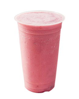 粉红色的草莓冰沙