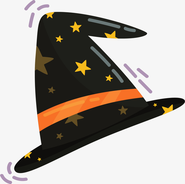 黑色万圣节女巫帽