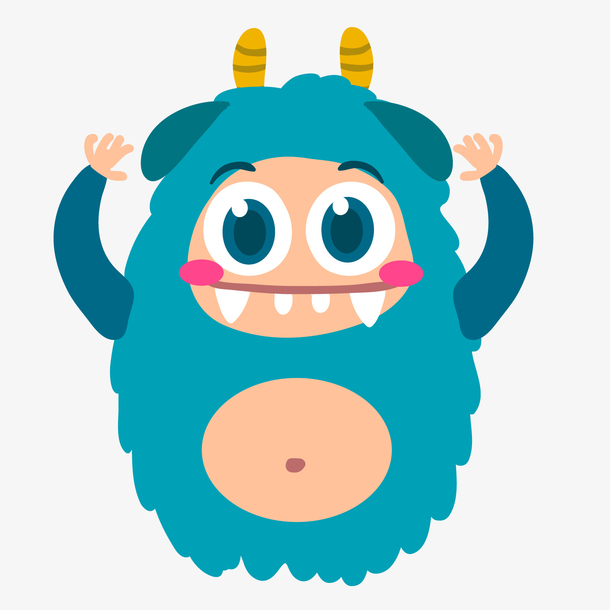 蓝色卡通万圣节怪兽