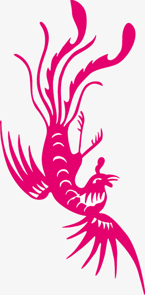 凤凰剪纸图案装饰