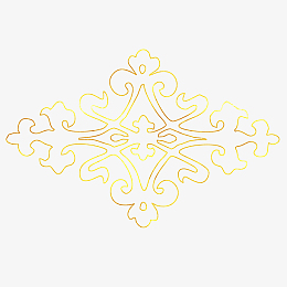 中国风传统烫金花纹免抠图