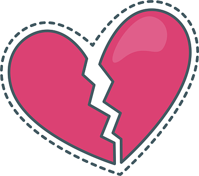 破碎的粉色爱心