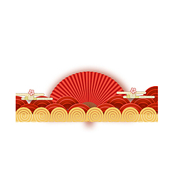 红色中国风云纹底纹