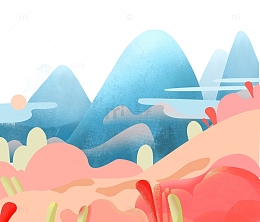 重阳节中国风山水风景