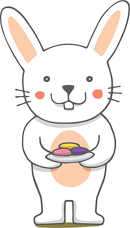可爱中秋节小白兔