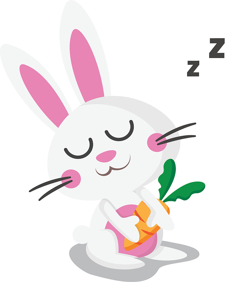呼呼睡觉的小白兔