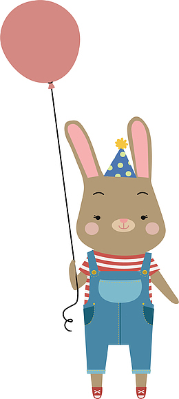 拿着气球的兔子
