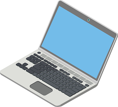 手绘矢量办公笔记本电脑素材