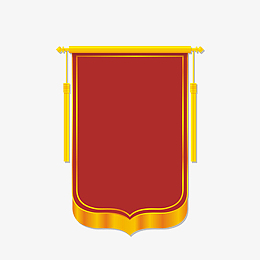 手绘红色的无字锦旗