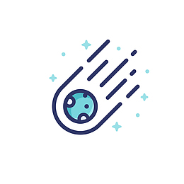 蓝色流星可爱图标