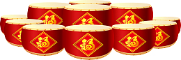 红色中国风福字擂鼓