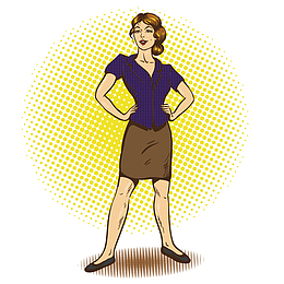 自信女人欧美卡通