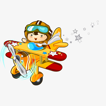 卡通开直升飞机的人物设计