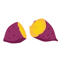 卡通手绘插画装饰食品紫薯红薯