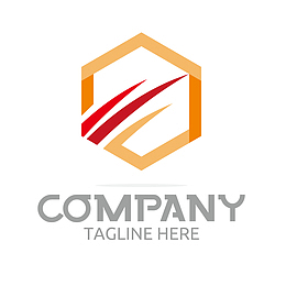 简约橙红色的logo