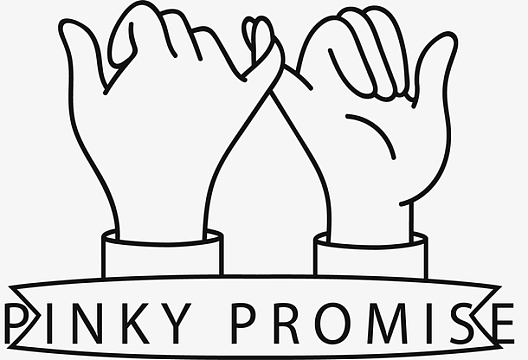 卡通线条拉钩手势