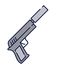 带消音手枪素材图案