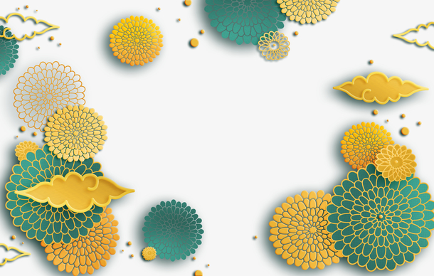 简约花纹样式海报边框装饰素材免费下载_觅元素