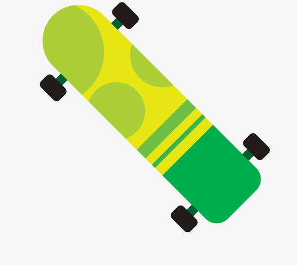 绿色卡通花纹滑板