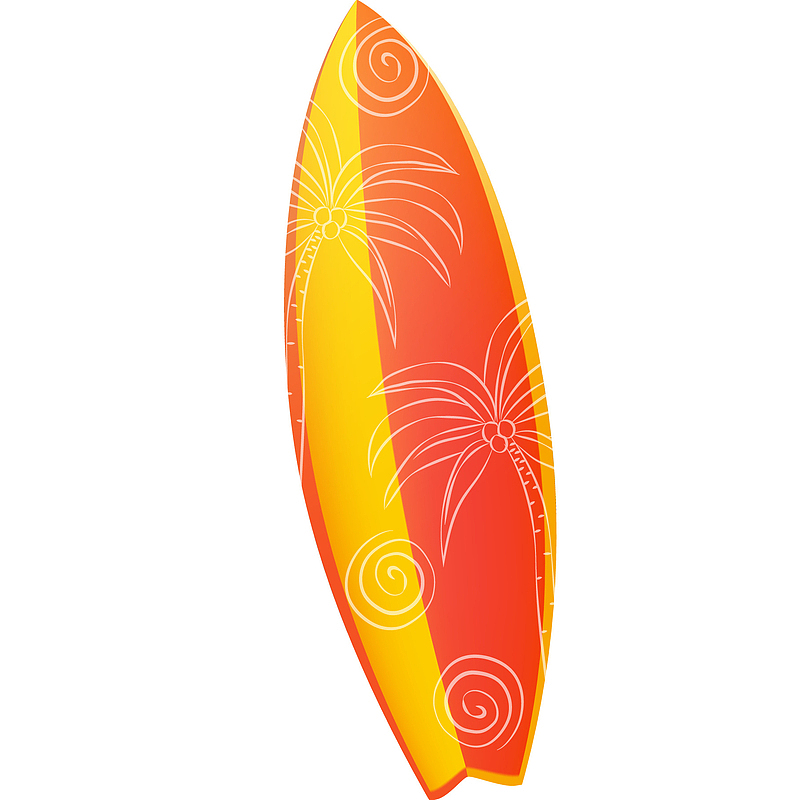 卡通冲浪的滑板设计