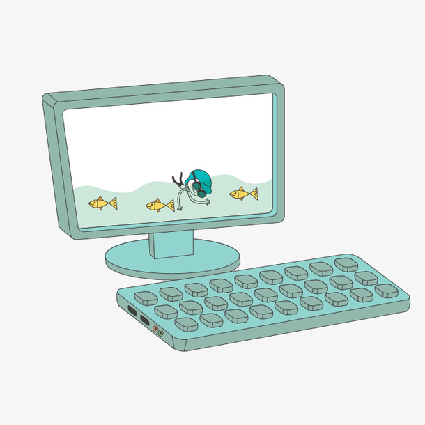 关键词 : 台式电脑,电脑,手绘,蓝色电脑,卡通[声明] 觅元素所有素材为