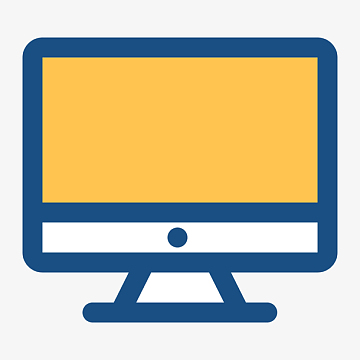 黄色手绘圆角电脑卡通图标