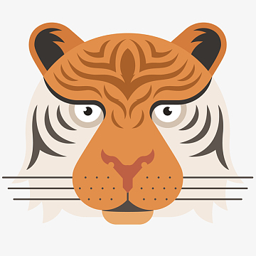 老虎头像矢量插画