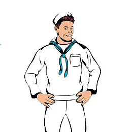 卡通穿水手服的男性