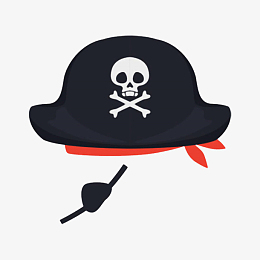 黑色海盗帽独眼龙png