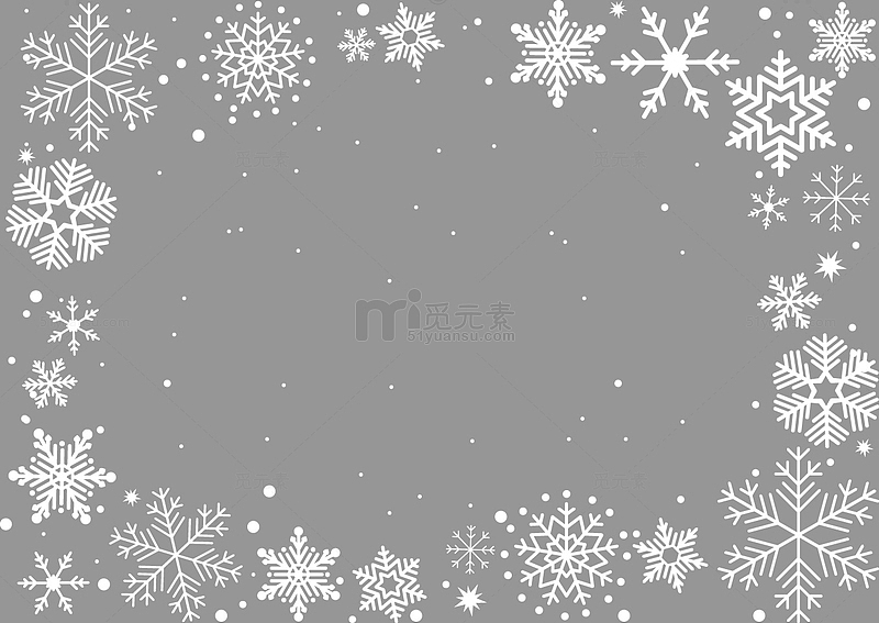 白色雪花装饰底纹边框矢量素材