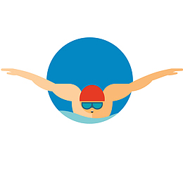 游泳训练矢量插画