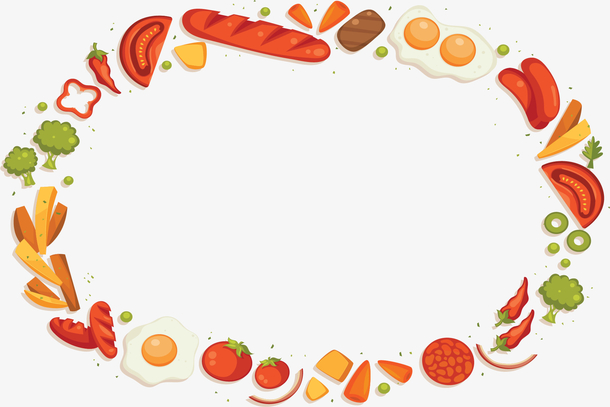多种美食装饰边框