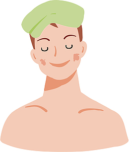 鬓角头发手绘卡通素材