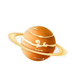 矢量手绘卡通棕色星球