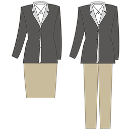 矢量棕色男女工作服饰